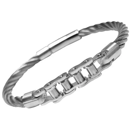 Stainless Steel Biker Chain Cable Bracelet