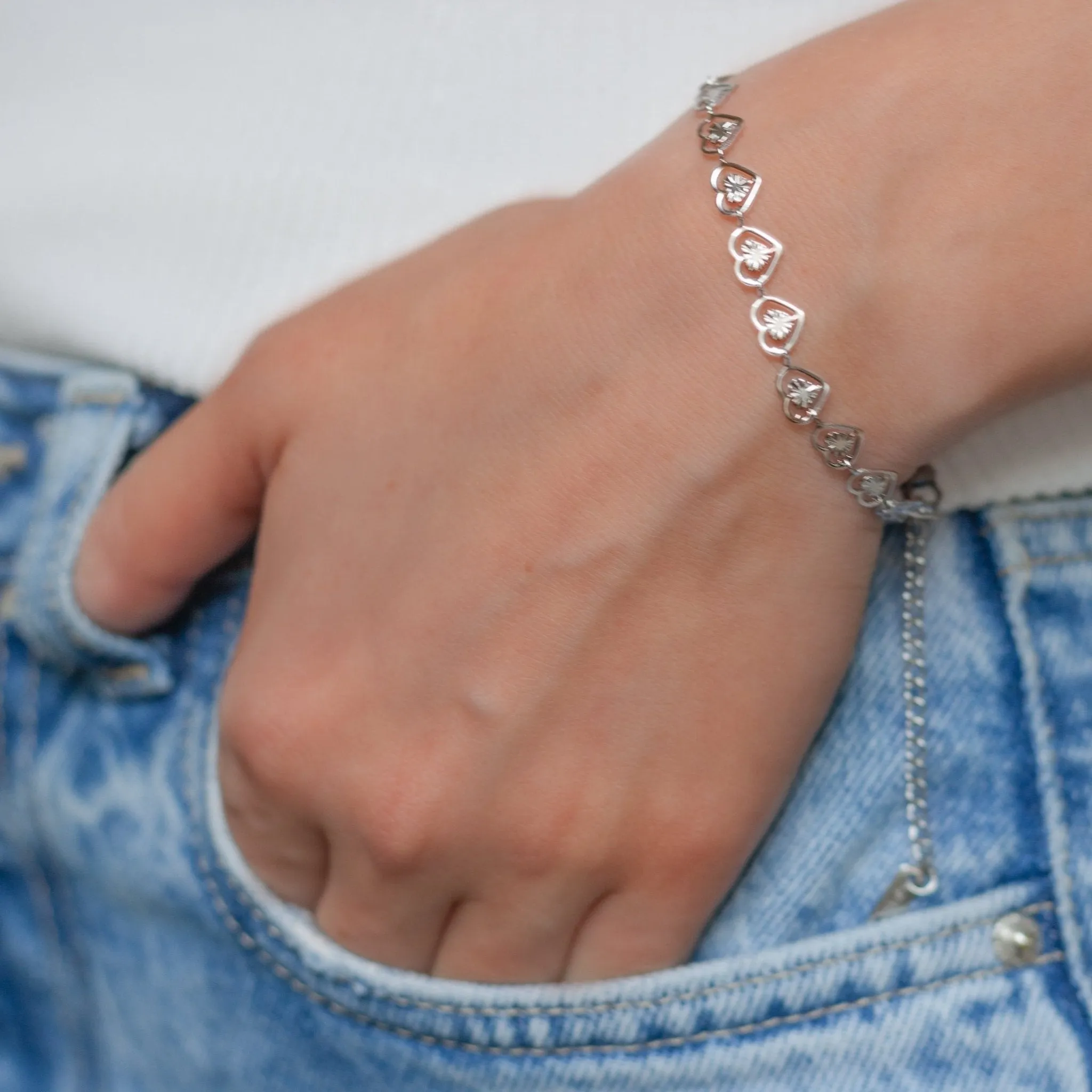 Stainless Steel Hearts Bracelet