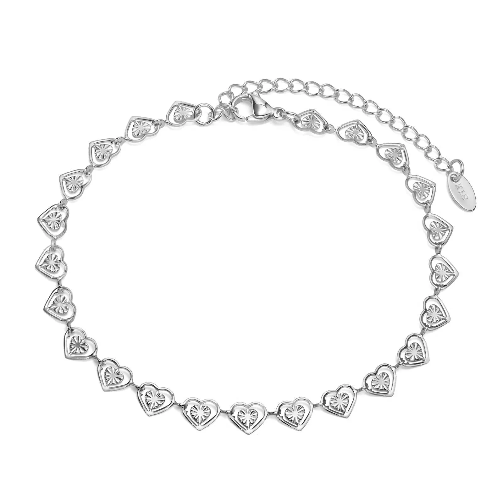 Stainless Steel Hearts Bracelet