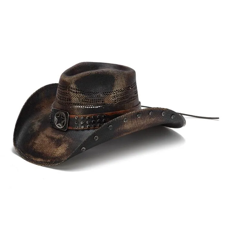 Stampede Men's Western Vented Straw Hat - The Black Star