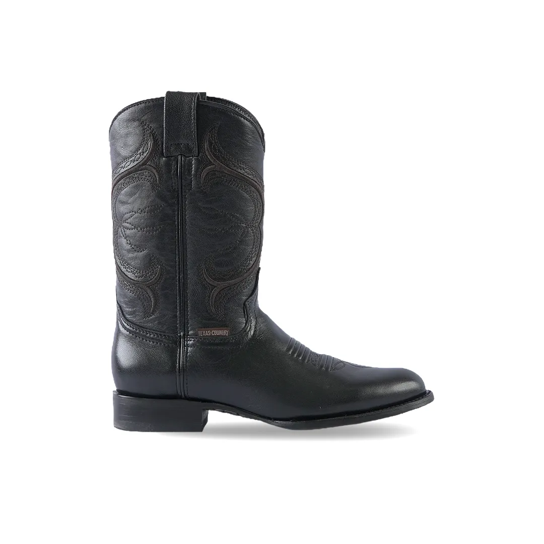 Texas Country Western Boot Rush Black Tacoma Cuero E903