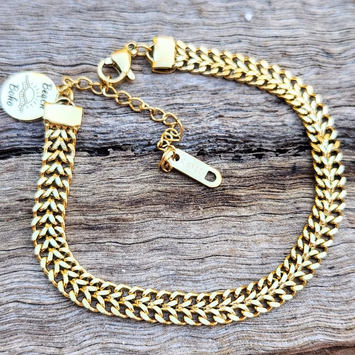 WEAVER 18K GOLD WATERPROOF CHAIN BRACELET