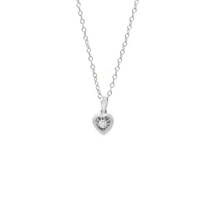 W/G Diamond Solid Heart Pendant 9ct