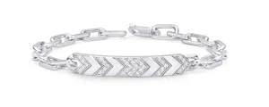 White Gold Diamond Chevron Chain Bracelet