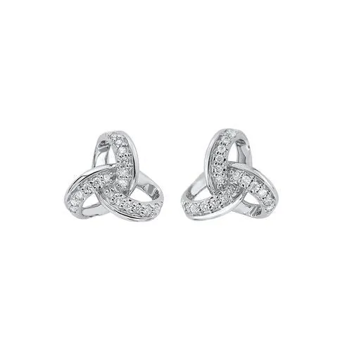 White Gold Diamond Knot Earrings