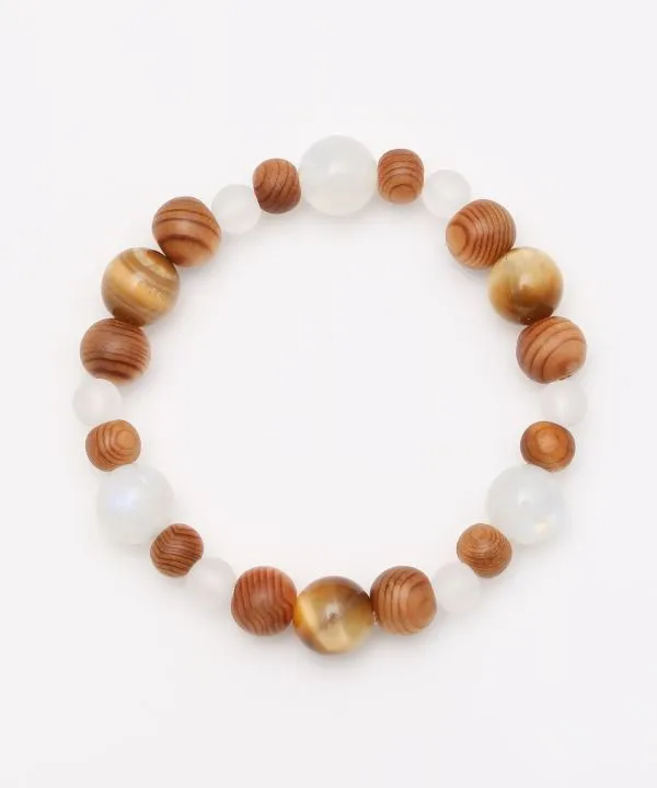 YAKUSUGI, Moonstone, Golden Tiger Eye Bracelet