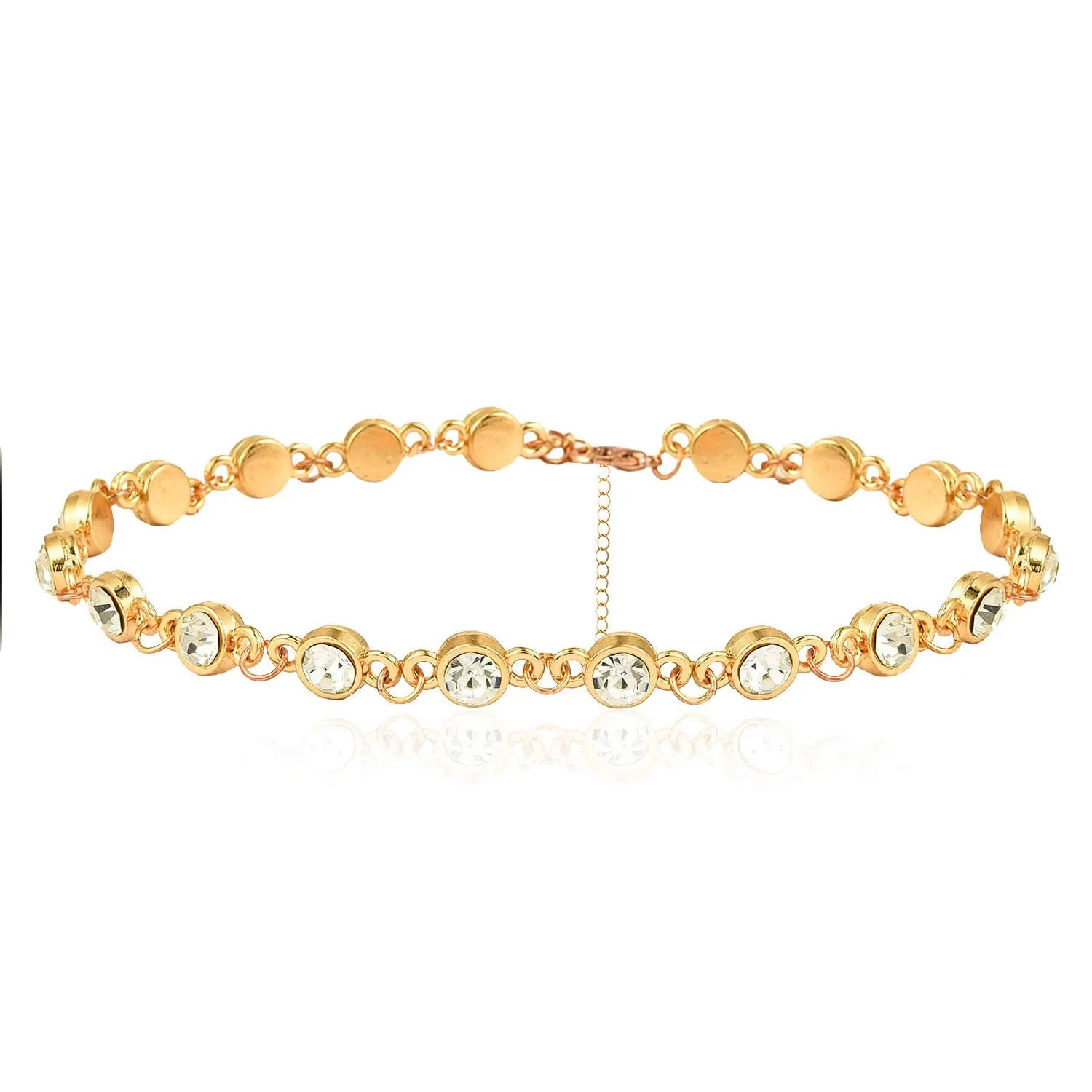 Yellow Chimes Fancy Party Ware Gold Plated Choker Necklace for Women and Girls