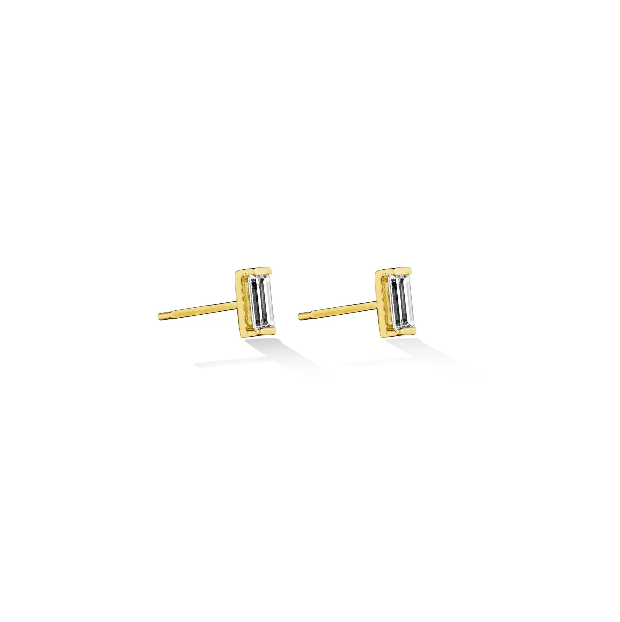 Yellow Gold Light Stud Earrings with White Diamonds