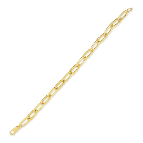 Yellow Gold Oval Link Bracelet