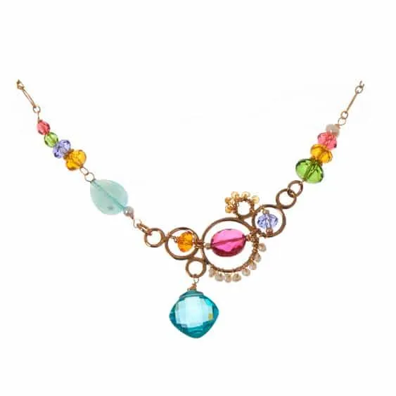 Zoe Colorful Statement Bubble Necklace