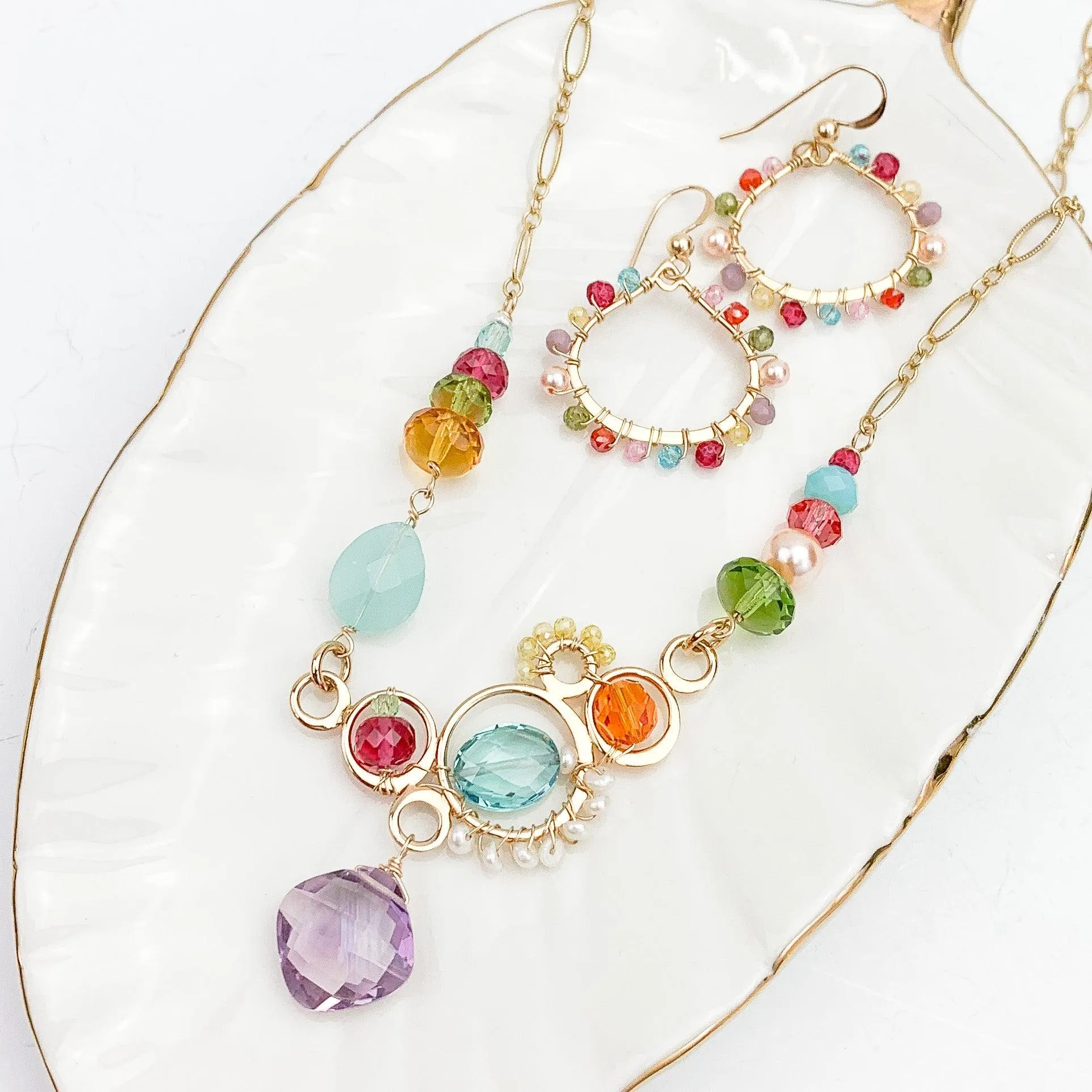 Zoe Colorful Statement Bubble Necklace